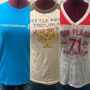 3x Y2K Vintage Funny Tees T-Shirts | American Apparel, Take Cover, Six Flags